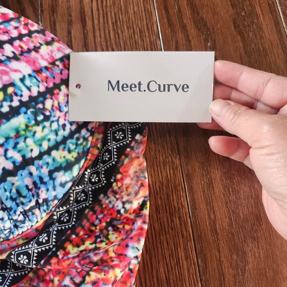 NWT Meet Curve Technicolor Cut Out Underwire One Piece Swimsuit 2XL - Picture 6 of 12